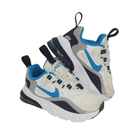 Nike Air Max 270 React RT Toddler's Pre-owned White/Blue/Black Sneakers - sz. 5C - Picture 1 of 4